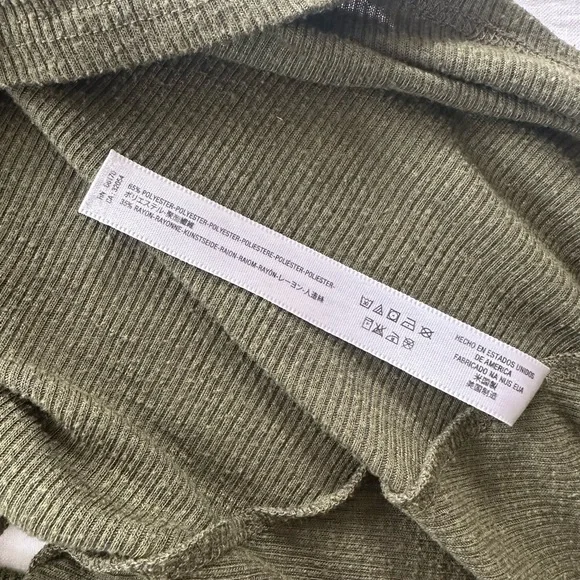 Free People Dark Olive Green Tank Top - Size Medium - Picture 4 of 5